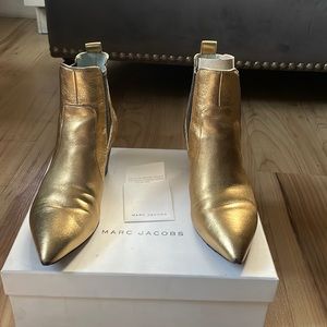 Marc Jacobs gold metallic leather boots
